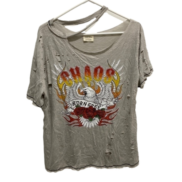 Emory park los angeles chaos born free graphic distressed t-Shirt top rock punk - Picture 1 of 9